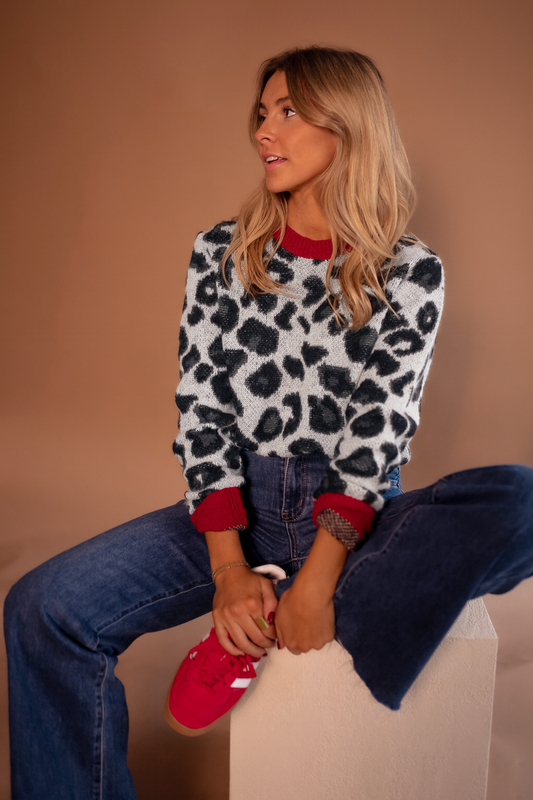 Alessa™ | Gebreide trui met Luipaardprint