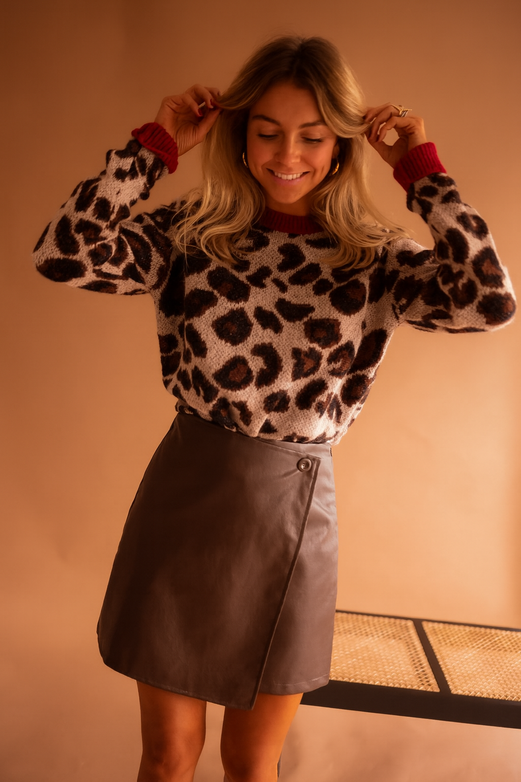 Alessa™ | Gebreide trui met Luipaardprint
